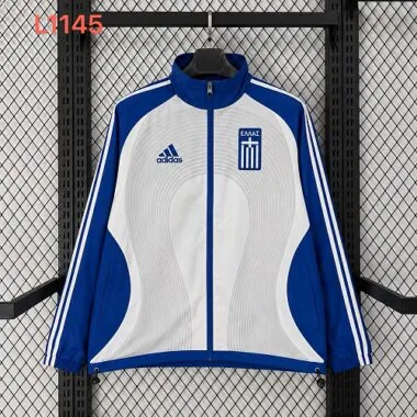 Casaco retro de 2006, Grécia, azul e branco, tamanho S-2XL