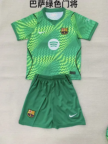 Equipamento infantil do Barcelona 2026/27 – Camisola de futebol verde (tamanhos 16-28)