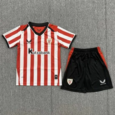 Equipamento infantil do Athletic Bilbao 2026/27 - Camisolas de futebol da equipa da casa, tamanhos 16-28