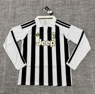 Juventus 2025/26 thuisshirt met lange mouwen, maten S-4XL