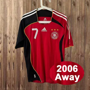 Camisa de futebol retro da seleção alemã de 2006 (jogo fora de casa), tamanhos S-2XL