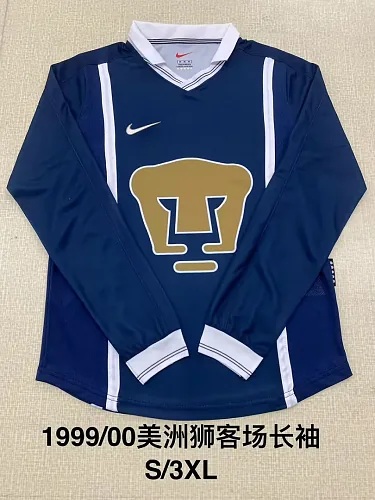 Camisa de futebol retro da Puma, modelo fora de casa 1999-00, de manga comprida, tamanhos S-2XL