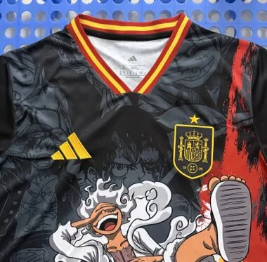 Mens Spain x One Piece 2026 World Cup Luffy Jersey (S-4XL)