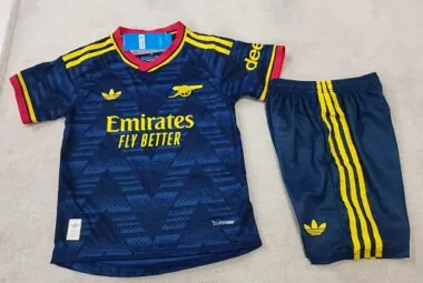 Conjunto infantil do Arsenal 2026/27, camisola de futebol fora de casa, versão jogador, tamanhos 16-28