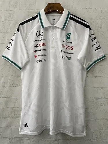 Polo Mercedes F1 2026 blanco, talla S-5XL