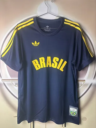 Camisa retro da Adidas COB do Brasil de 1984, azul, tamanhos S-4XL