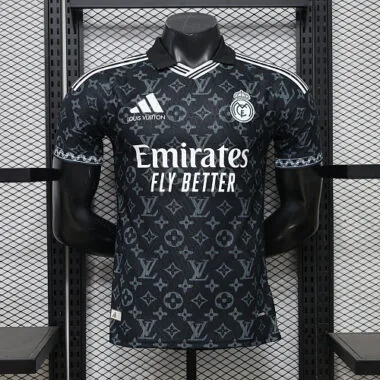 Camisa do Real Madrid 2026/27 para homem, preta, versão especial de jogador, tamanhos S-2XL