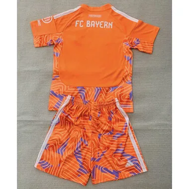Kids Kit Bayern Munich 2026/27 Orange Goalkeeper Soccer Jersey (Size 16-28)