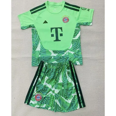 Conjunto infantil do Bayern de Munique 2026/27 – Camisola de guarda-redes verde, tamanho 16-28