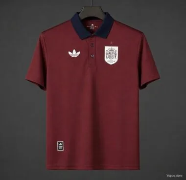 Camisa de polo de vinho Espanha 2026, tamanhos S-2XL