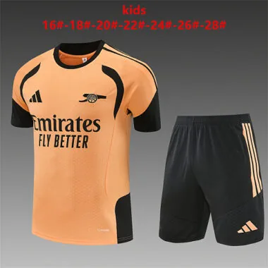 Equipamento infantil do Arsenal 2026/27 - Camisola de treino de futebol laranja, tamanhos 16-28