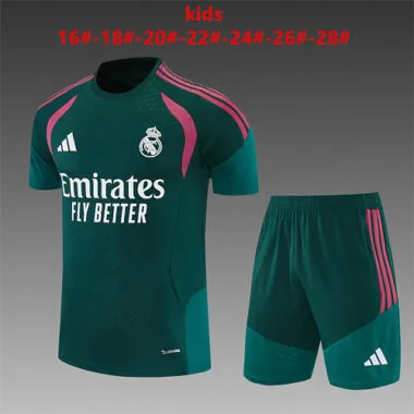 Real Madrid 2026/27 Green Training Kids kit Jerseys SIZE 16-28