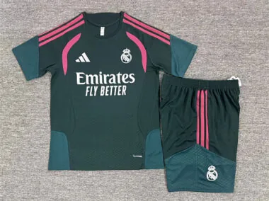 Real Madrid 2026/27 Green Training Kids Kit Jersey (Size 16-28)