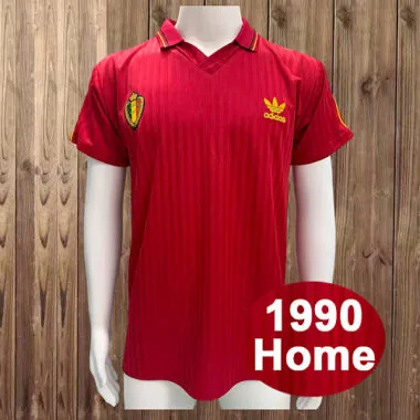 Camisa de futebol retro da Bélgica de 1990, tamanho S-2XL