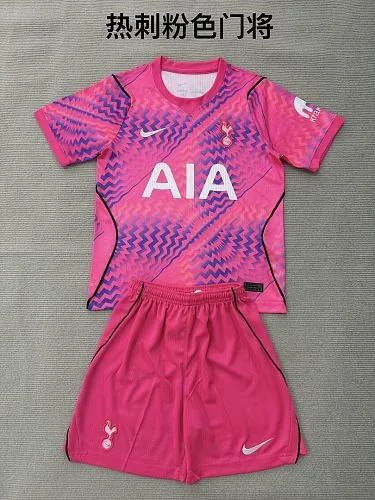 Kid kit Tottenham 2026/27 Pink Goalkeeper Soccer Jersey Size 16-28