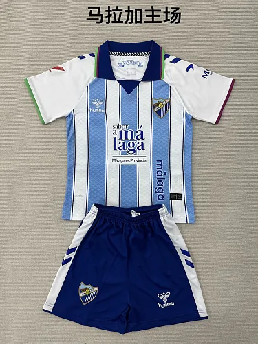 Kids Kit Malaga 2026/27 Home Soccer Jerseys Size 16-28