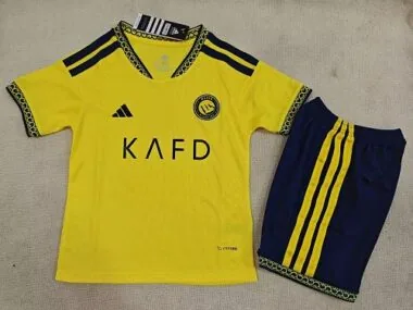 Saudi Al Nassr 2026/27 Ronaldo Home kids Kit Size 16-28