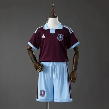 Kids Kit Aston Villa 2026/27 Home Soccer Jersey 16-28