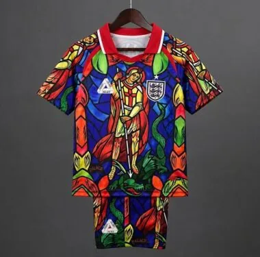 2026 Kids England x Palace Skateboards St. George Dragon Stained-glass Red Jersey Size 16-28
