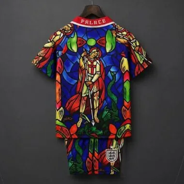 2026 Kids England x Palace Skateboards St. George Dragon Stained-glass Red Jersey (Size 16-28)