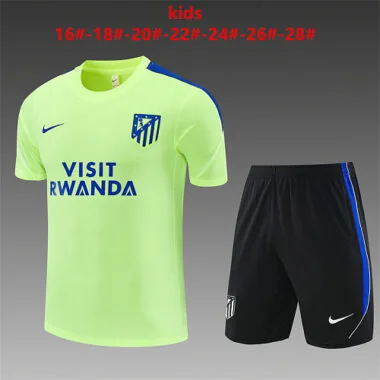 Kids kit Atletico Madrid 2026/27 Fluorescent green Training Suit Size 16-28