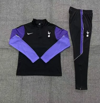 Tottenham 2026/27 Black Half zipper training clothes Kid (Size 10-18)