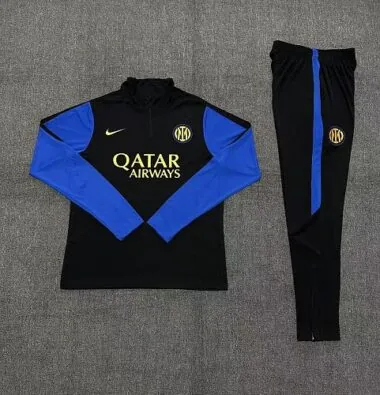 Inter Milan 2025/26 Black Half zipper training clothes Kid (Size 10-18)