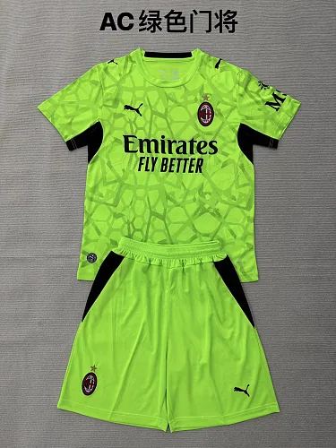 AC Milan 2026/27 Green Goalkeeper Kids kit Size16-28
