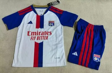 Lyon 2026/27 Home kids Kit Soccer jersey Size 16-28