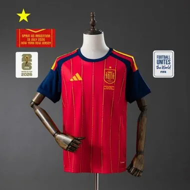 Spain World Cup Home Final Game Soccer Jersey S-4XL
