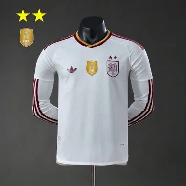 Spain 2026 Away 2-Star Champion Edition Player Version Long Sleeve Jersey Size S-2XL