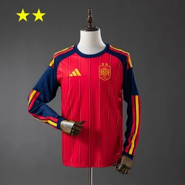 Spain 2026 Home 2-Star Champion Edition Long Sleeve Jersey (S-2XL)