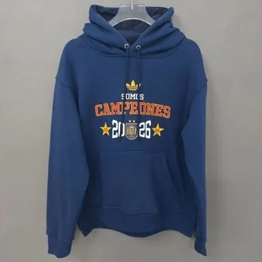 Spain 2026 Two-Star Dark Blue Champion Edition Hoodie Size S-XXL