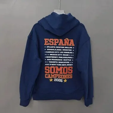 Spain 2026 Two-Star Dark Blue Champion Edition Hoodie (S-XXL)