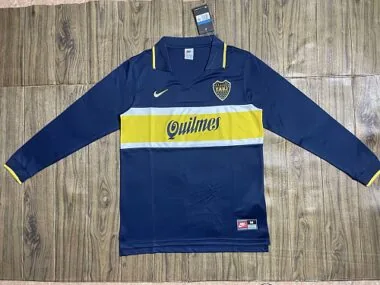 Retro Boca Juniors 1996/97 Home Long Sleeve Jersey Size S-2XL