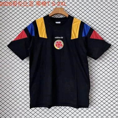 Colombia 2026 Black Tricolor Retro T-Shirt S-2XL