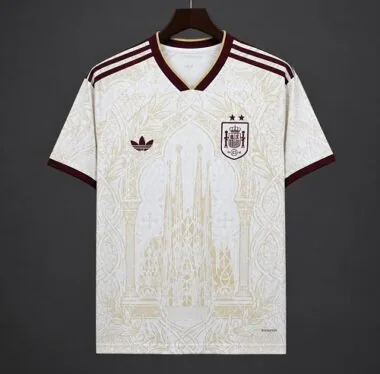 Spain 2026 White and Gold Special Edition Jersey Two-Star S-4XL