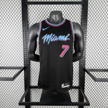 Miami Heat Antetokounmpo No. 7 Black Crew Neck NBA Jersey