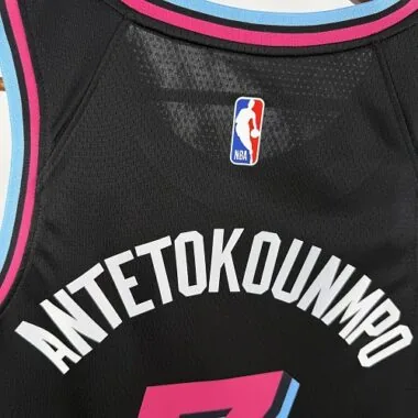 Miami Heat Antetokounmpo No. 7 Black Crew Neck NBA Jersey