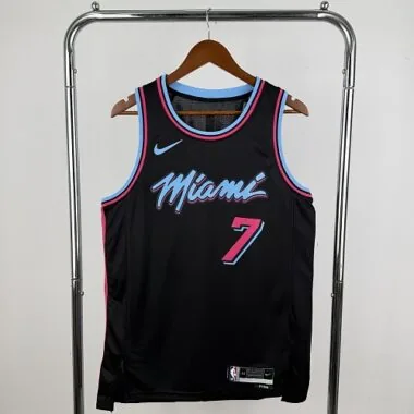 Miami Heat Antetokounmpo No. 7 Black Crew Neck NBA Jersey