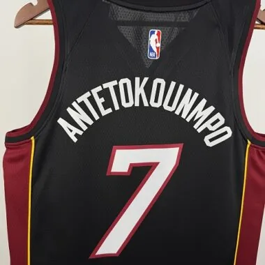 Miami Heat Antetokounmpo No. 7 Black V-Neck NBA Jersey