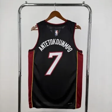 Miami Heat Antetokounmpo No. 7 Black V-Neck NBA Jersey