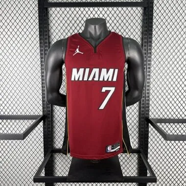 Miami Heat Antetokounmpo No. 7 Red V-Neck NBA Jersey