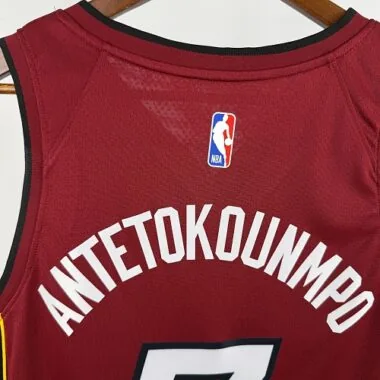 Miami Heat Antetokounmpo No. 7 Red V-Neck NBA Jersey