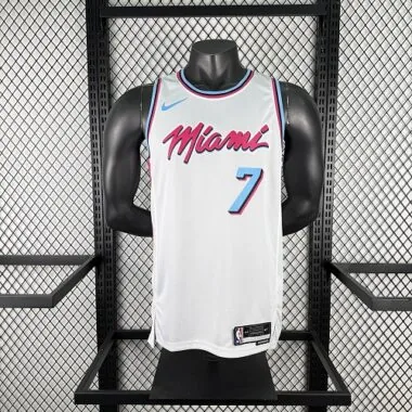 Miami Heat Antetokounmpo No. 7 White Crew Neck NBA Jersey