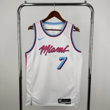 Miami Heat Antetokounmpo No. 7 White Crew Neck NBA Jersey