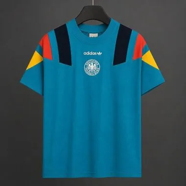 Germany 2026/27 Teal Multicolor-Block Retro T-Shirt S-4XL