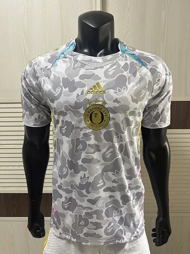 BAPE x adidas 2026 Gray and White Player Version Jersey S-2XL