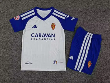 Real Zaragoza 2025/26 Home Kids Kit Sizes 16-28