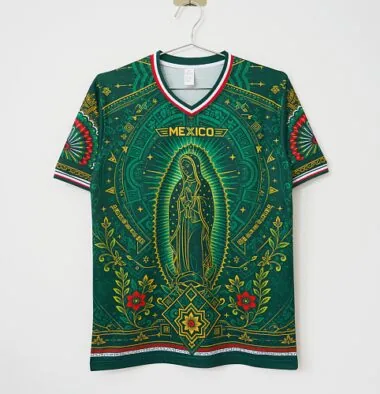 Mexico 2026 Green Virgin of Guadalupe and Aztec Pattern Special Edition Jersey